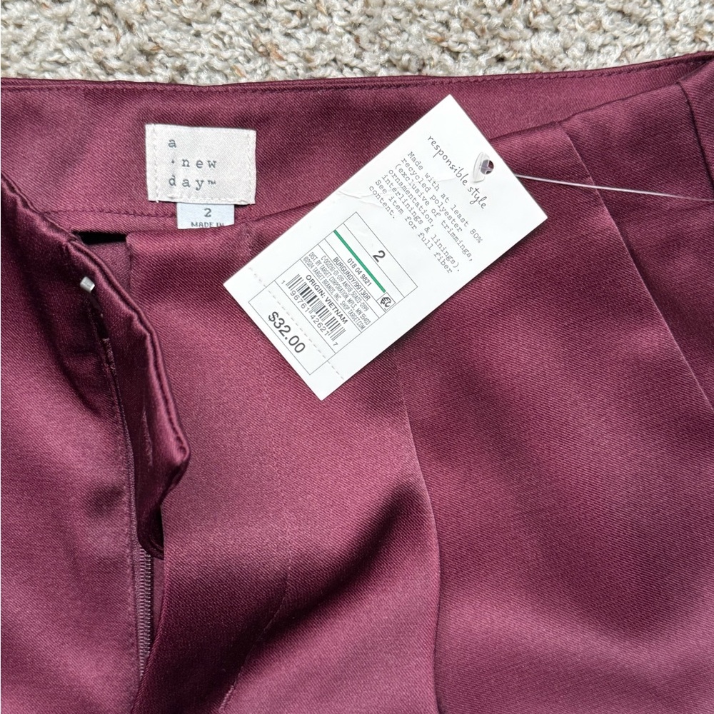 A New Day Women's Super High Rise Tapered Ankle Tailored Satin Trousers
